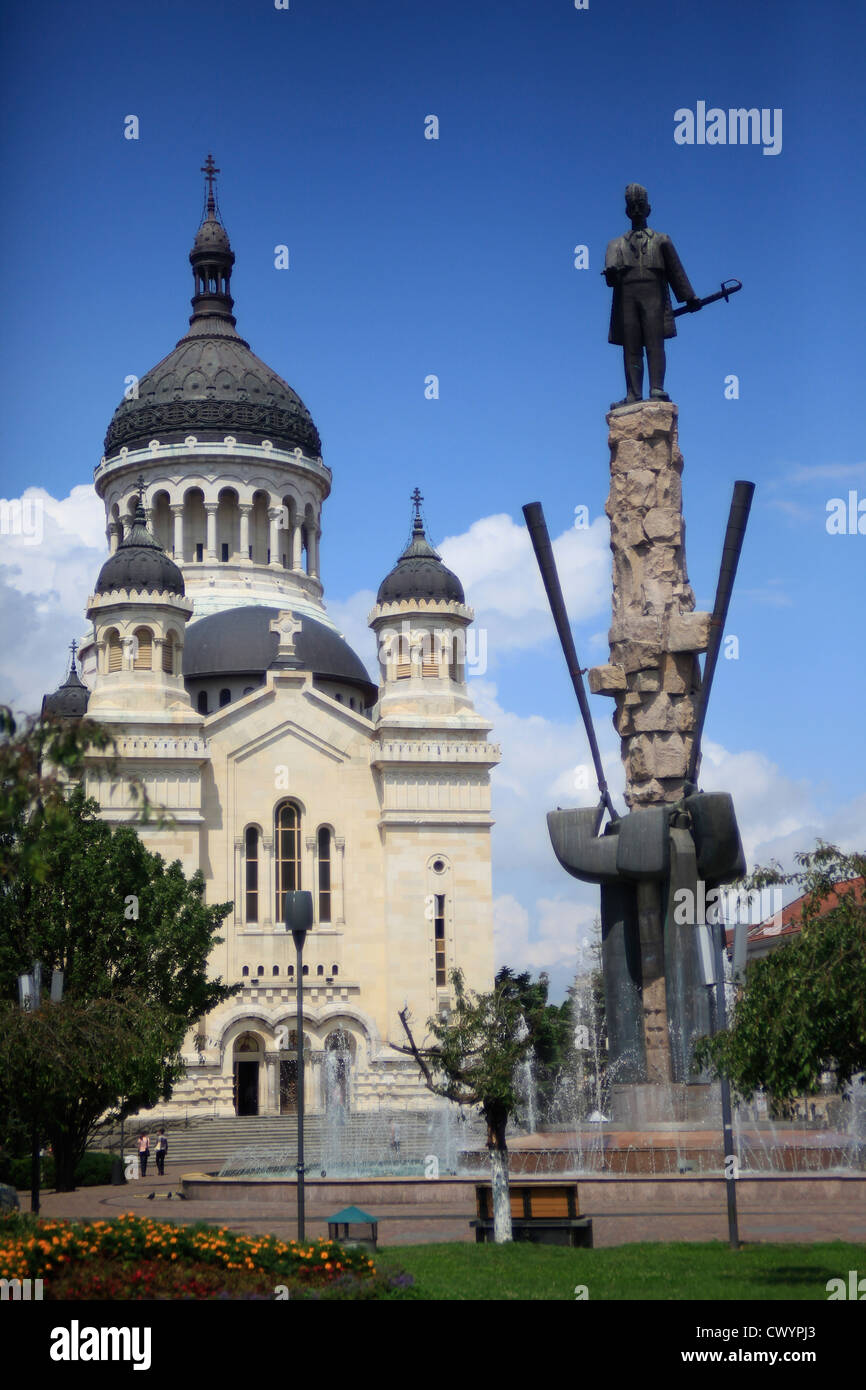 Cluj-Napoca, Roumanie Dormition de la Theotokos Cathédrale d'Avram Iancu Square Banque D'Images