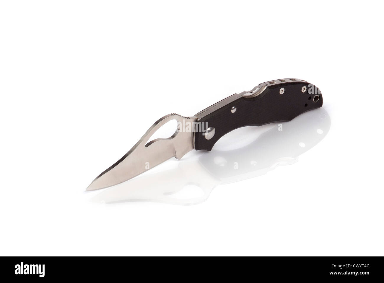 Pocket knife isolated on white Banque D'Images