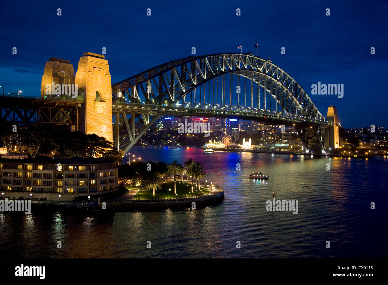 Après le coucher du soleil, Pont du Port de Sydney, Sydney, Australie Banque D'Images