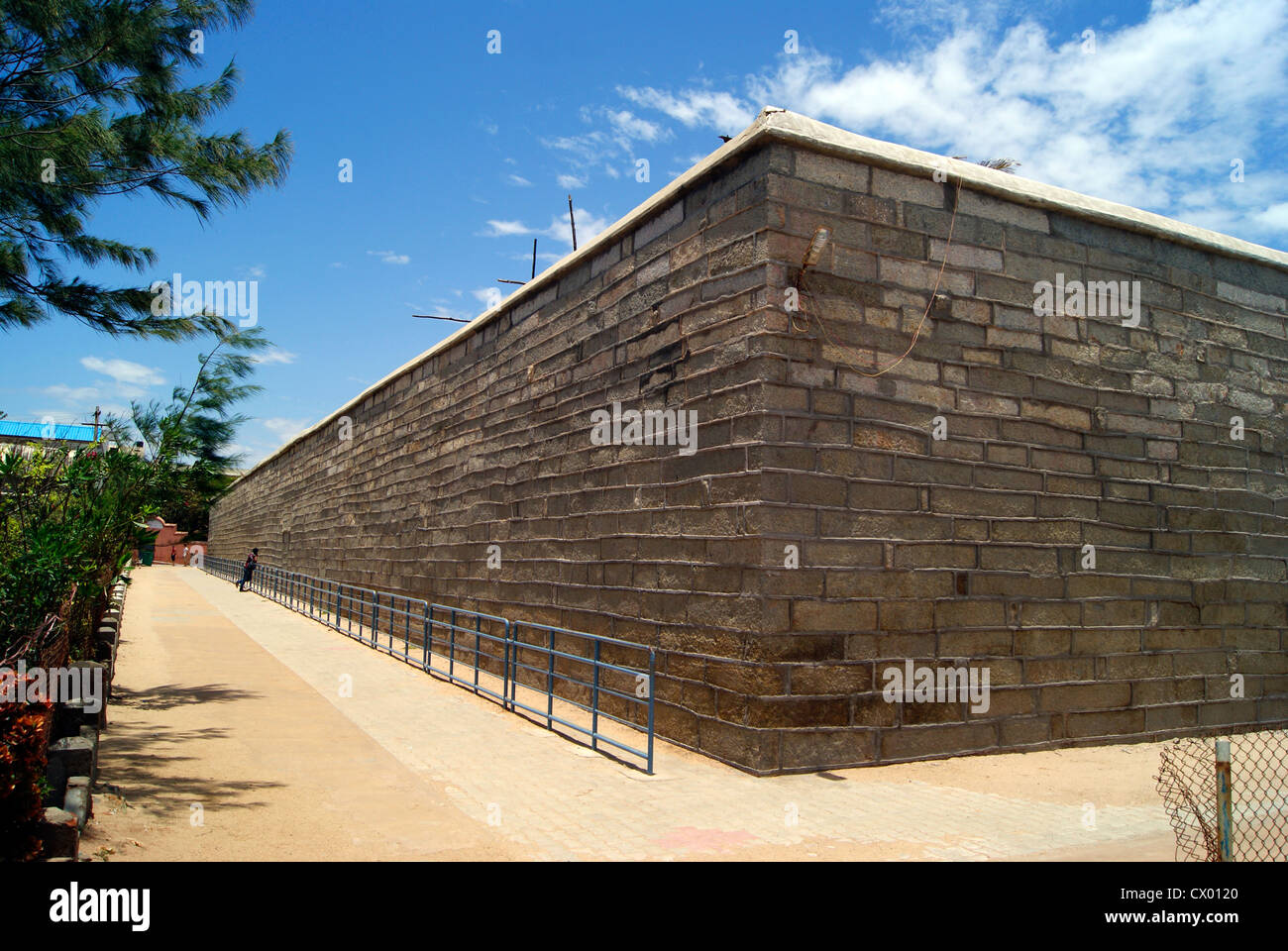 Des murs énormes sereine voir de Kumari Amman Temple à Kanyakumari.Devi Kanya Kumari Amman Bhagavathy Temples au Cap Comorin en Inde Banque D'Images