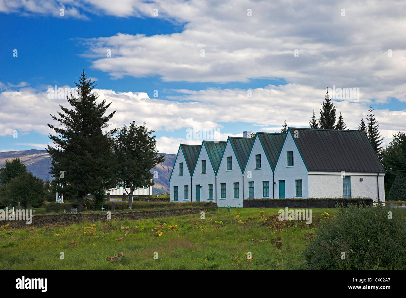 Þingvallabaer thingvallabaer ou, l'été du Premier Ministre islandais chambre. Banque D'Images