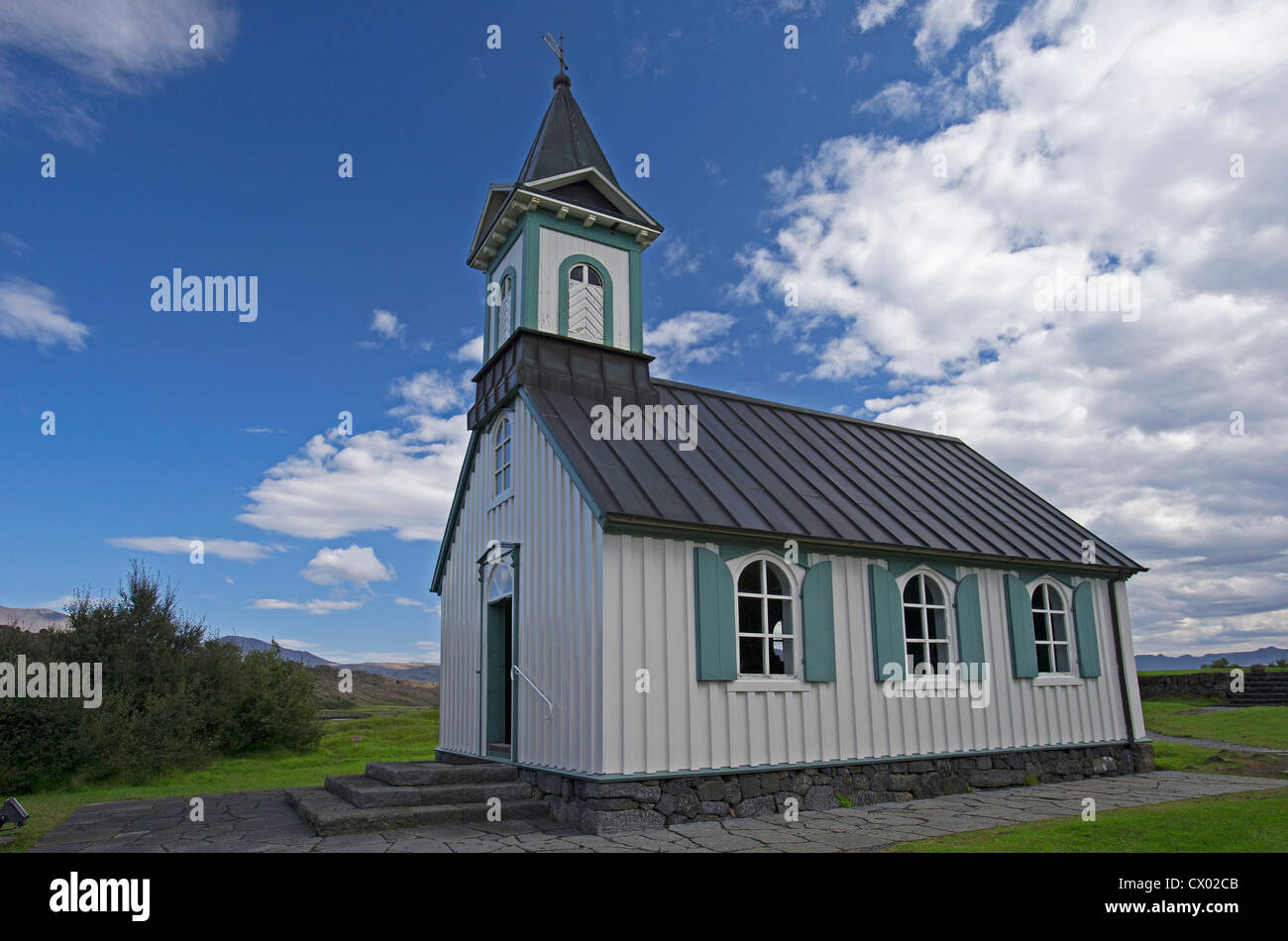 Þingvellir (Thingvellir) Église (thingvallakirkja) dans le parc national de Þingvellir Banque D'Images