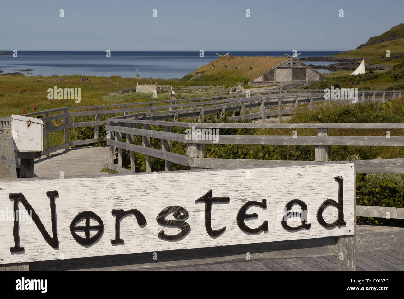 Norstead Village Viking, L'Anse aux Meadows, Terre-Neuve Banque D'Images