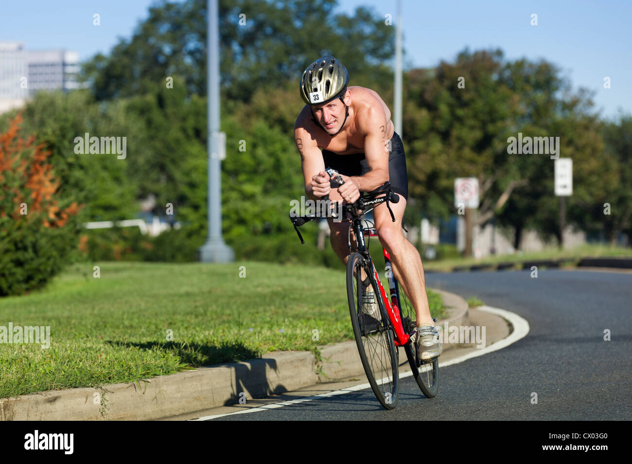 Coureur de tourner un coin - USA Banque D'Images