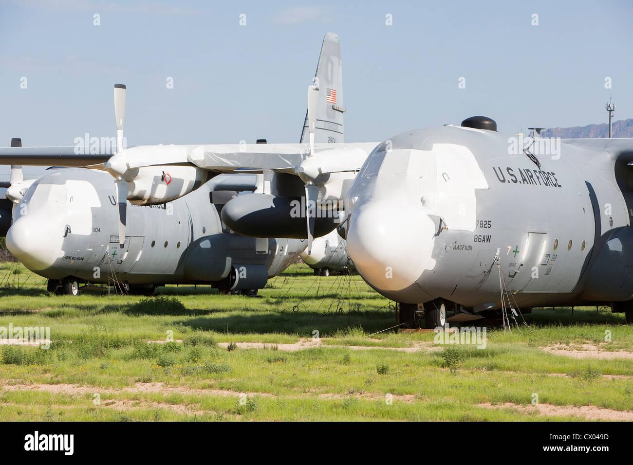 Lockheed C-130 Hercules de l'entreposage à l'entretien et la régénération de l'aéronautique 309e groupe à la base aérienne Davis-Monthan AFB. Banque D'Images