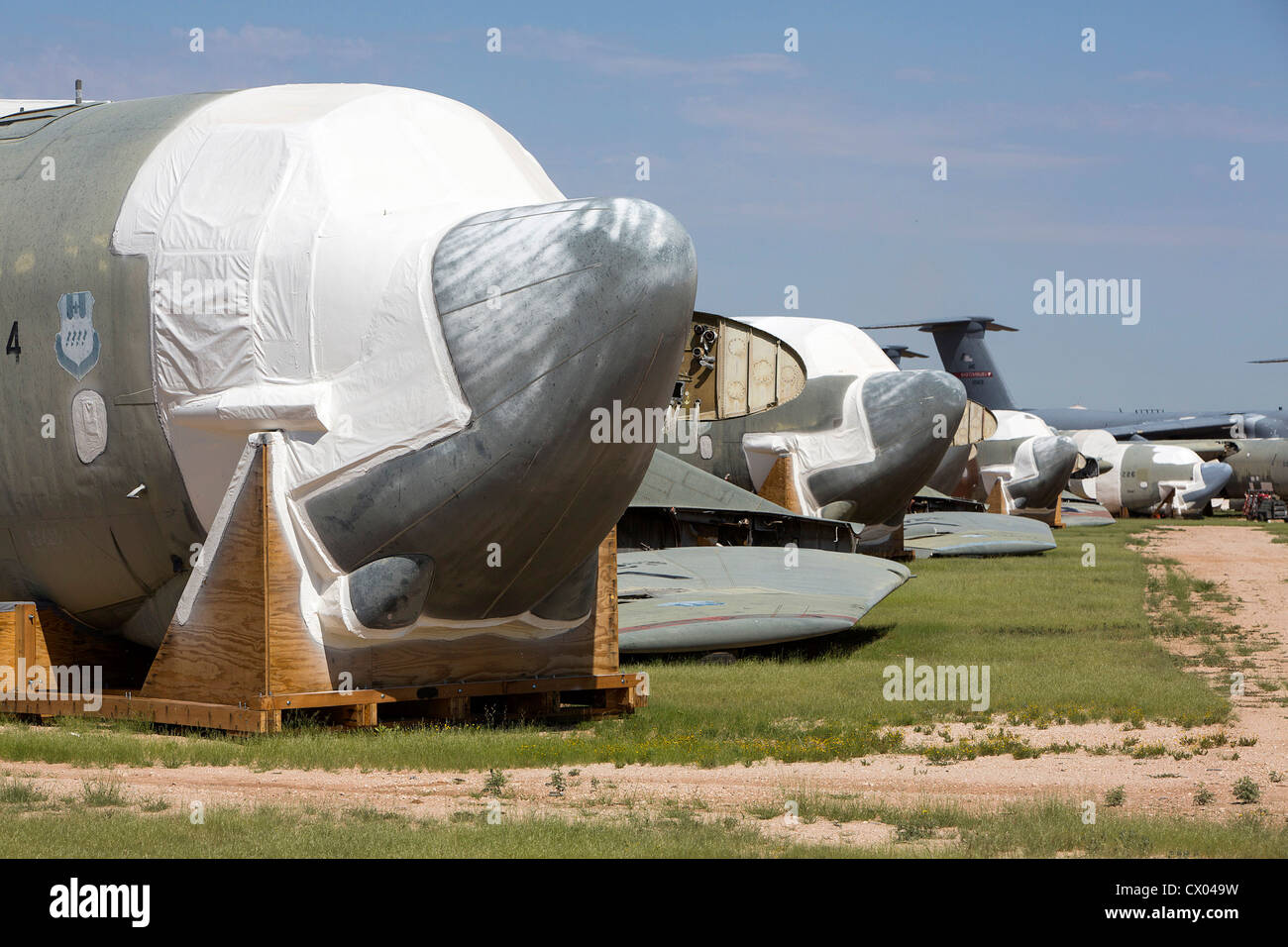 B-52 Stratofortress aéronefs dans l'entreposage à l'entretien et la régénération de l'aéronautique 309e groupe à la base aérienne Davis-Monthan AFB. Banque D'Images