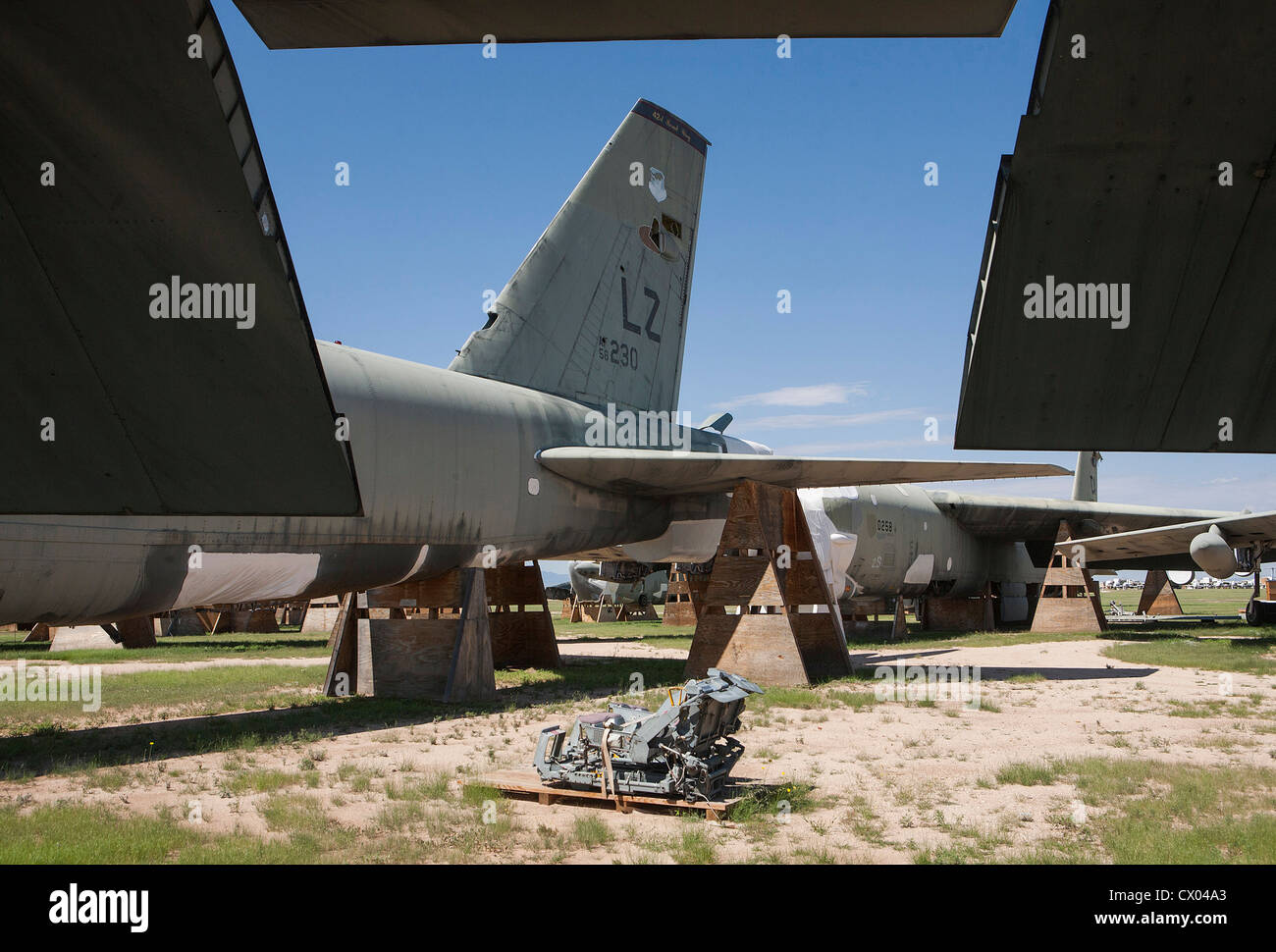 B-52 Stratofortress aéronefs dans l'entreposage à l'entretien et la régénération de l'aéronautique 309e groupe à la base aérienne Davis-Monthan AFB. Banque D'Images