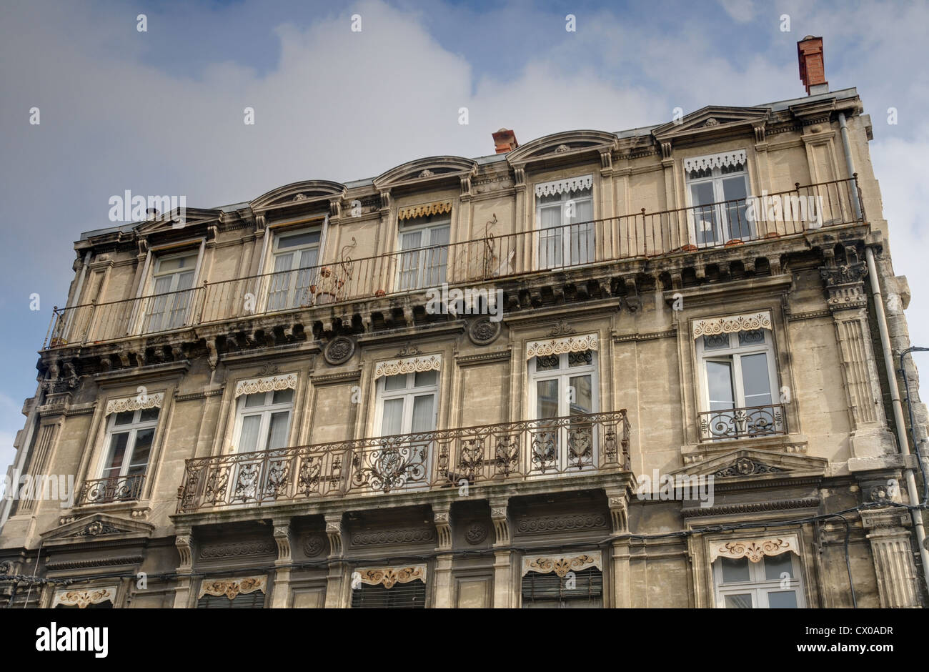 Balcons français rétro. Banque D'Images