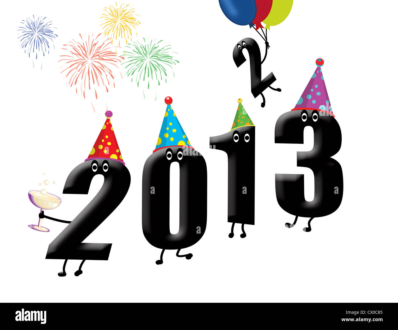 Funny 2013 Nouvel an arrière-plan, vector illustration Banque D'Images