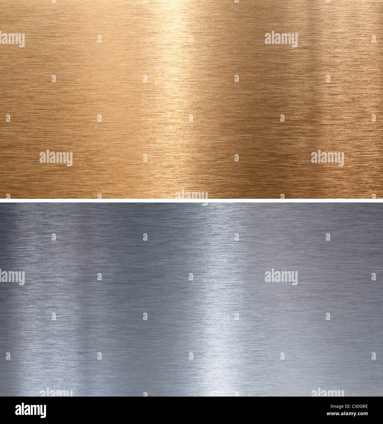 Très forte et propre et détaillé de l'aluminium et des textures cousu en bronze Banque D'Images