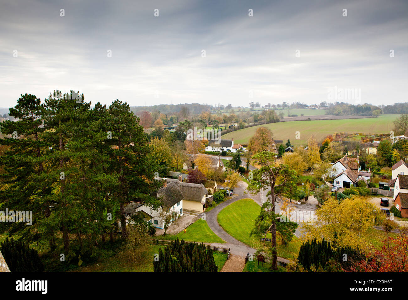 Vue sur le village de Arkesden Essex, UK Banque D'Images