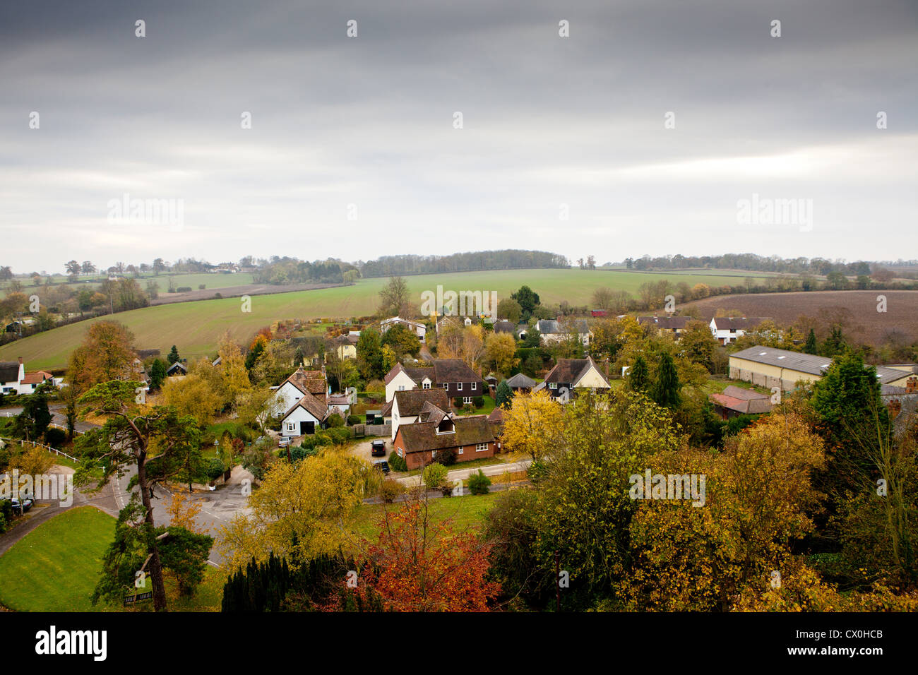 Vue sur le village de Arkesden Essex, UK Banque D'Images