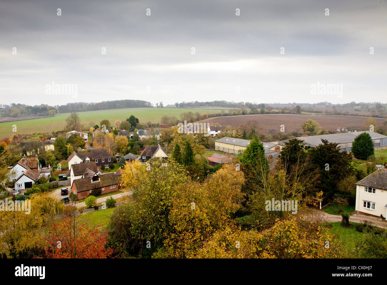 Vue sur le village de Arkesden Essex, UK Banque D'Images