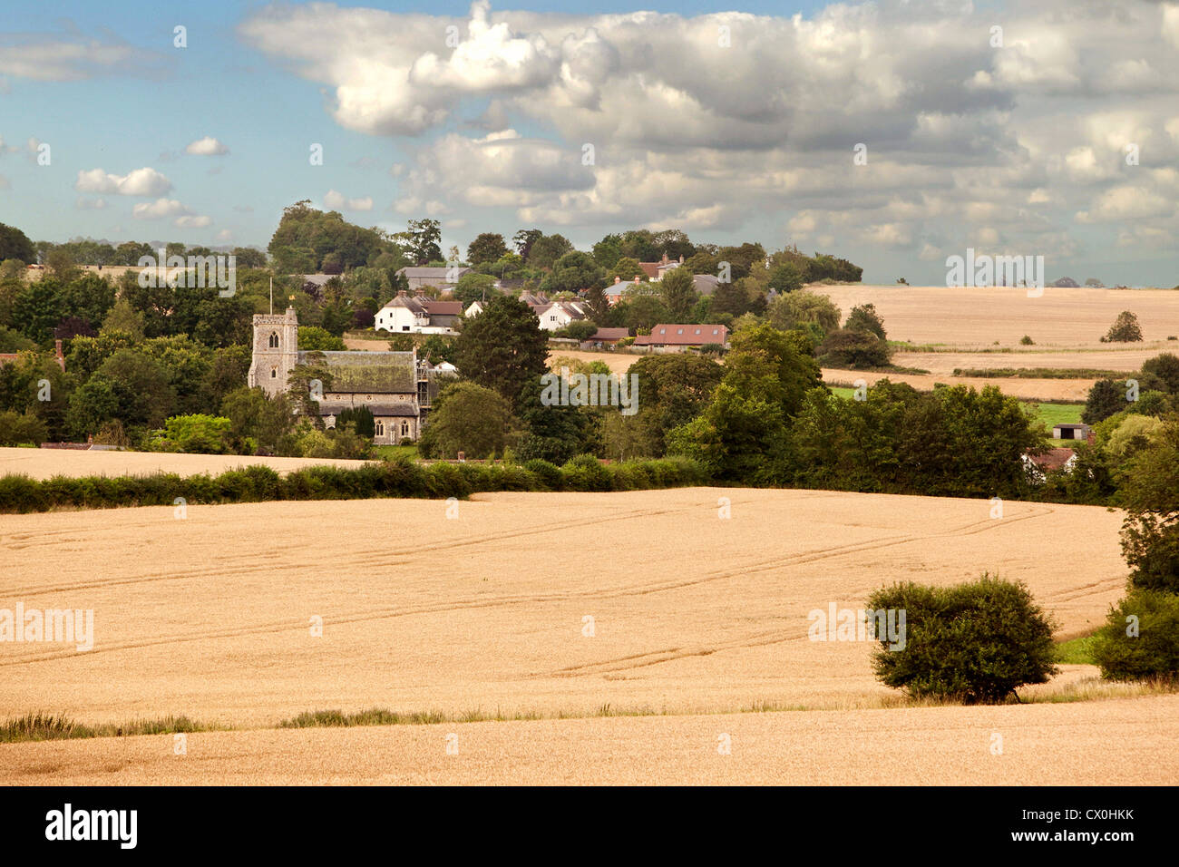 Vue sur le village de Arkesden Essex, UK Banque D'Images