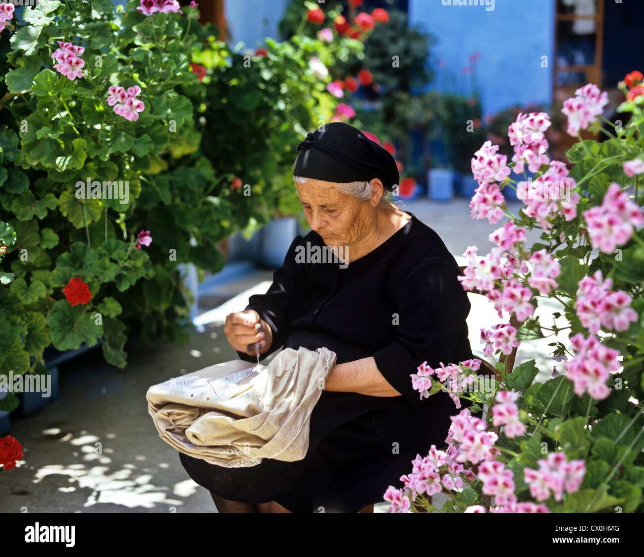 8117. Dentellière, Lefkara, Chypre Banque D'Images
