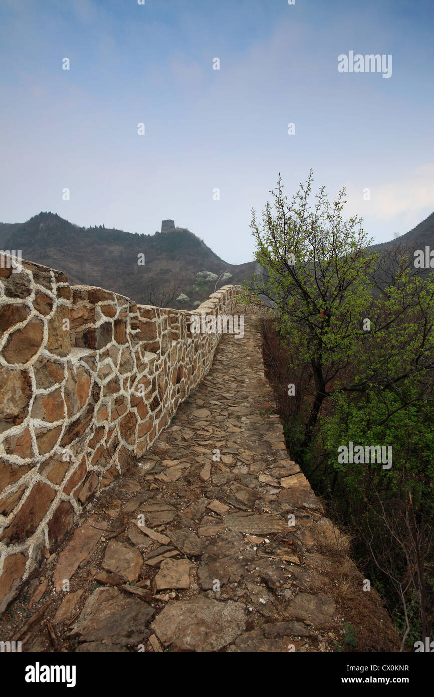 La Grande Muraille de Chine près de Jzhai Taiping village, Tianjian Provence, Chine, Asie. Banque D'Images