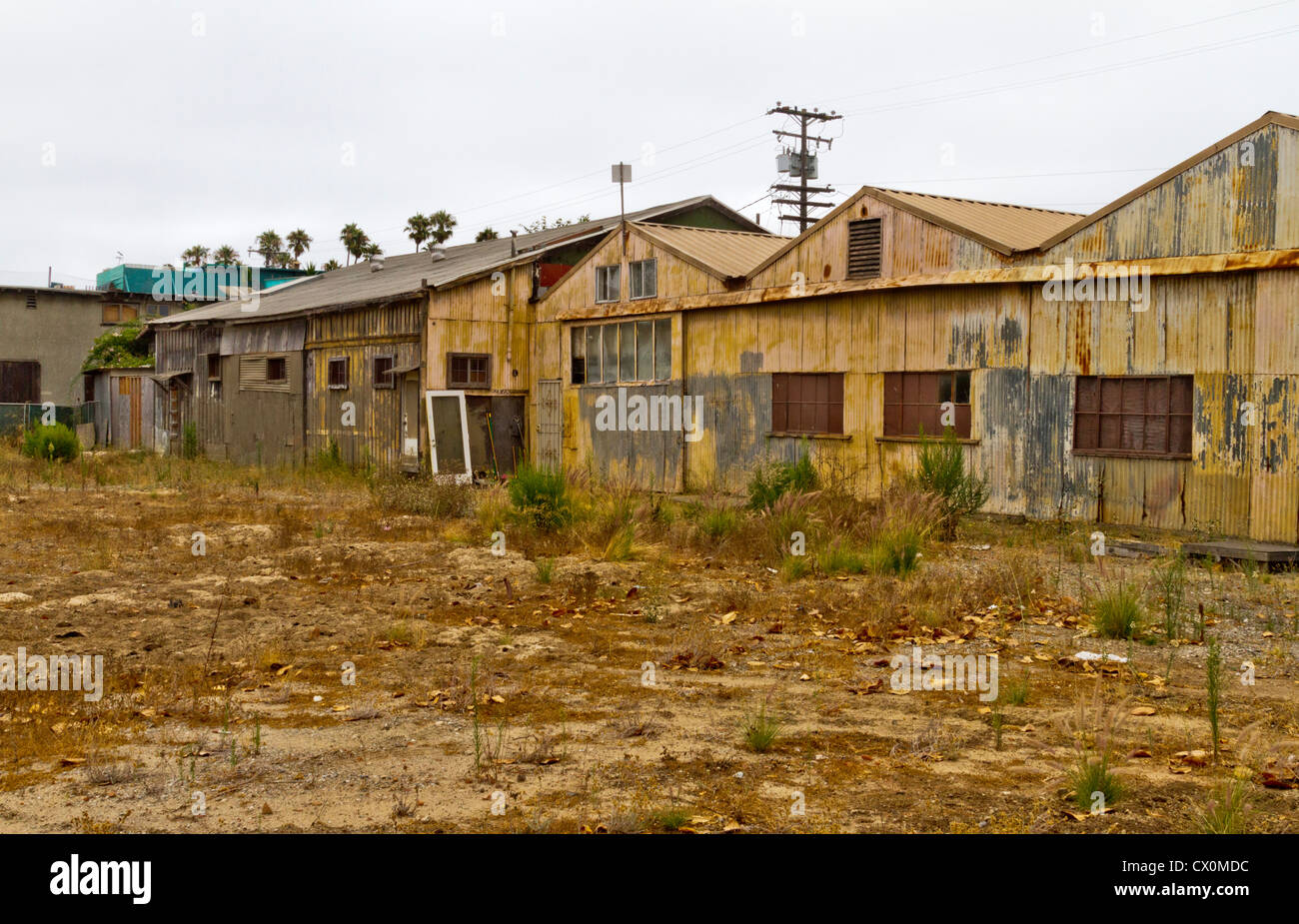 Des bâtiments abandonnés dans la zone de Funk dans "Santa Barbara", en Californie Banque D'Images