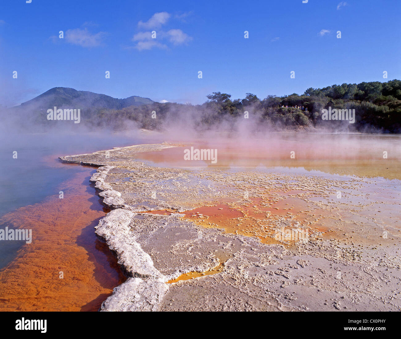 Champagne Pool, Wai-O-Tapu Thermal Wonderland, Waiotapu, Bay of Plenty, Nouvelle-Zélande Région Banque D'Images