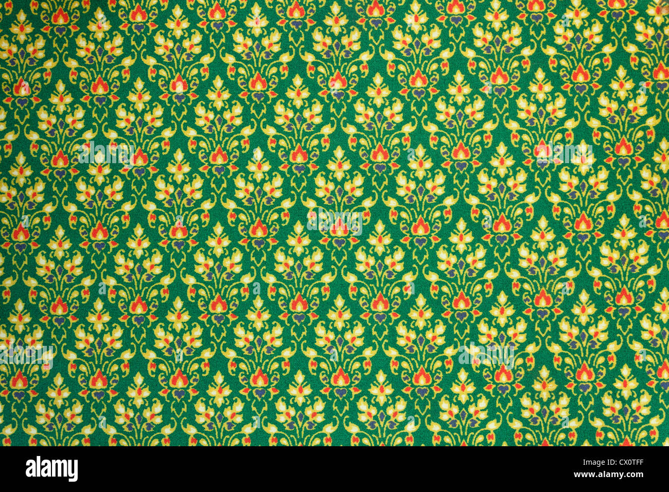 Arrière-plan de matériau de tissu en coton avec un motif traditionnel Thaï Banque D'Images