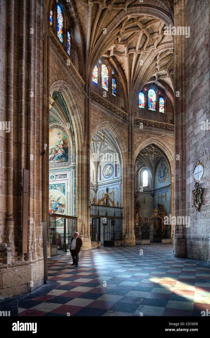 L'intérieur de la magnifique cathédrale gothique ornée de Ségovie qui date du 16ème siècle Banque D'Images