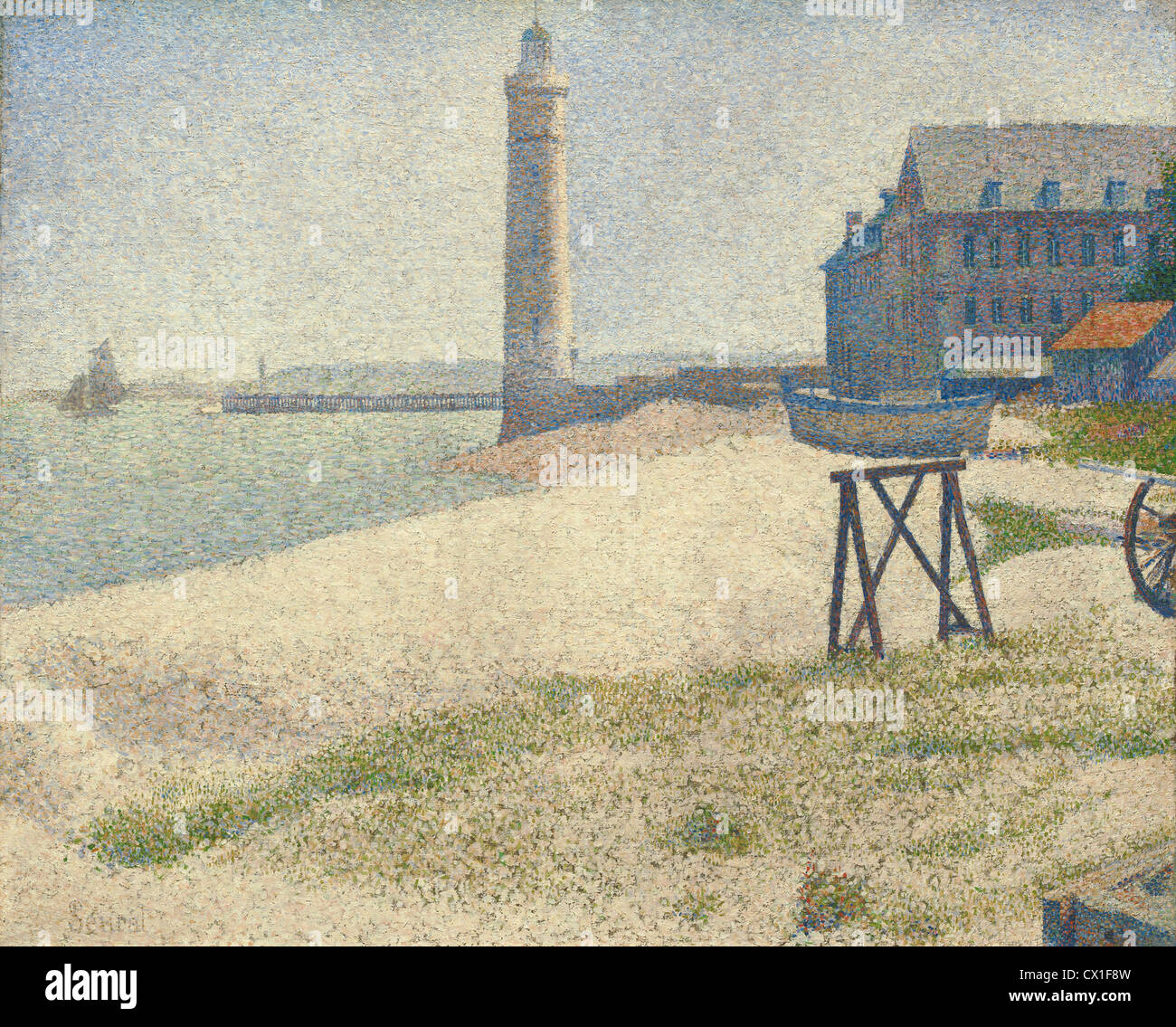 Georges Seurat (Français, 1859 - 1891 ), le phare de Honfleur, 1886, huile sur toile Banque D'Images