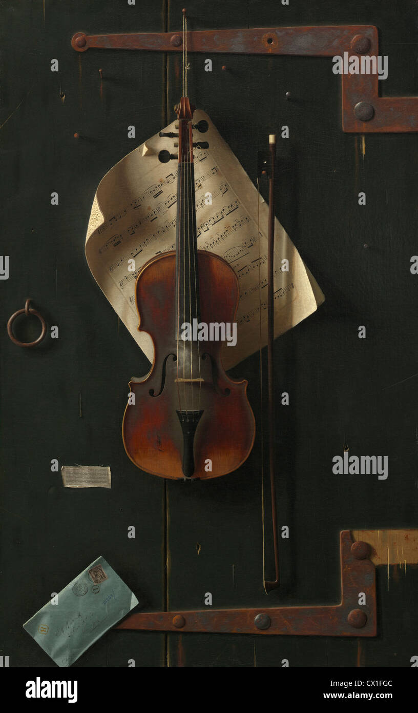 Tableau Toile - Nature Morte Violon Et Musique De William Michael Harnett - Prêt à Accrocher