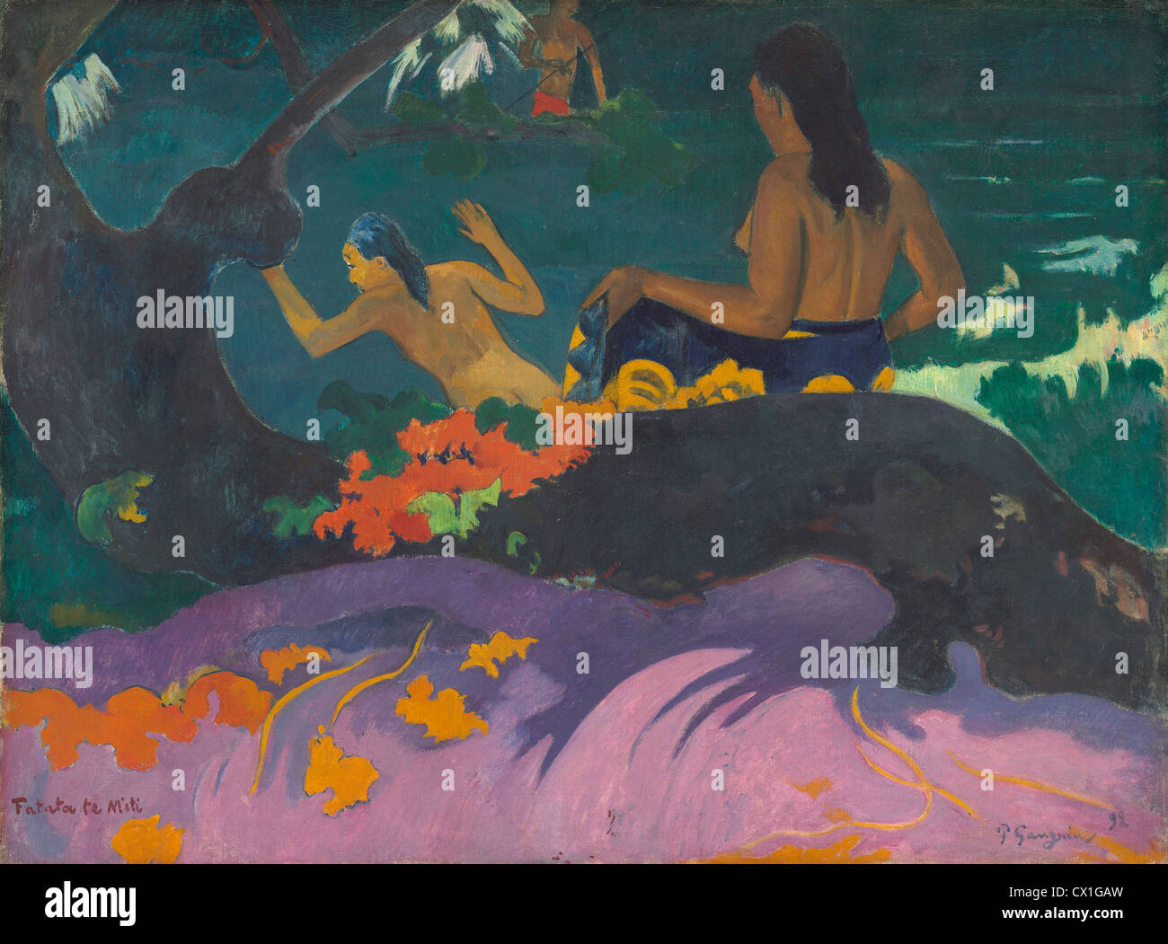 Paul Gauguin (Français, 1848 - 1903 ), Fatata te Miti (par la mer), 1892, huile sur toile Banque D'Images