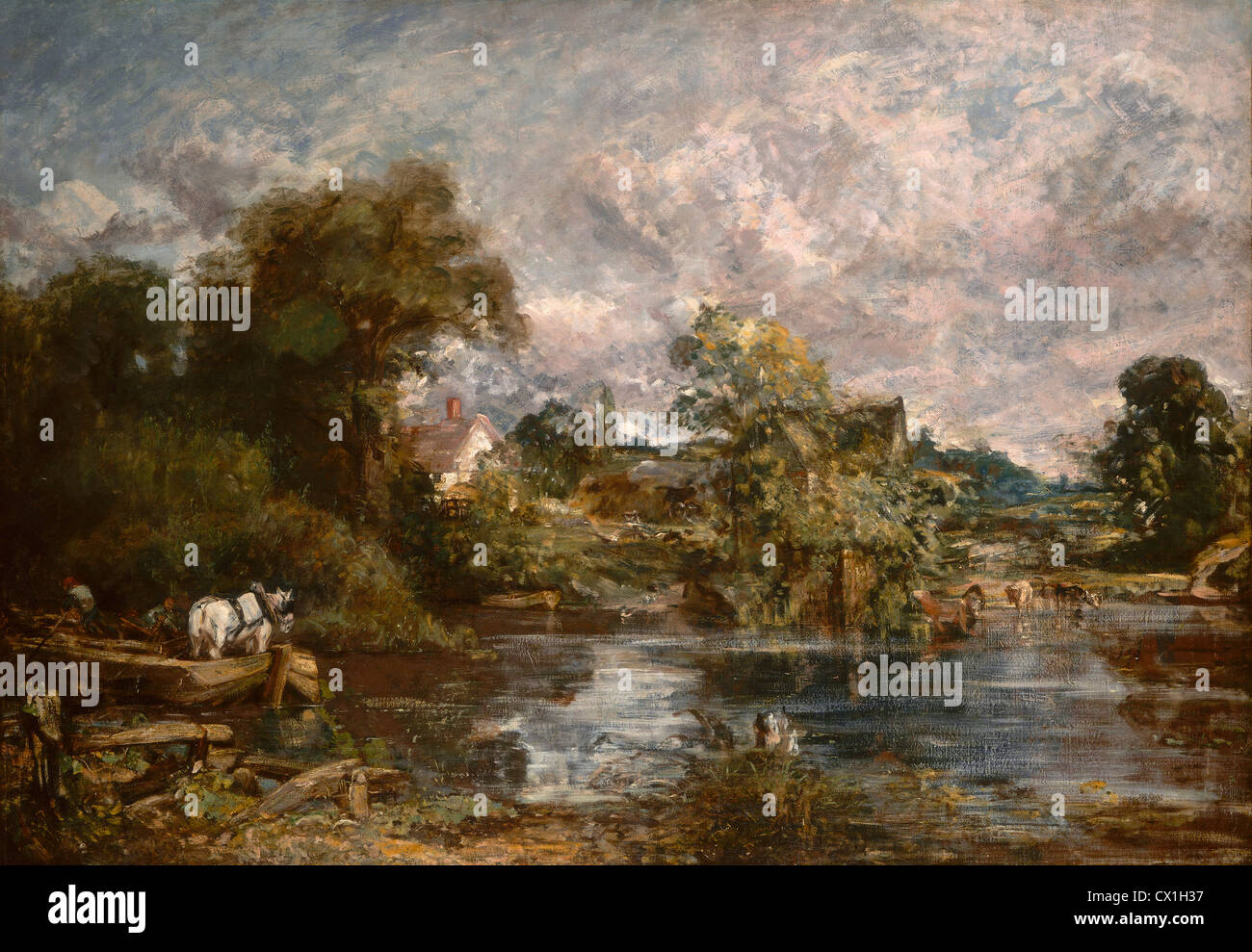 John Constable, Le Cheval Blanc, britannique, 1776 - 1837, 1818-1819, huile sur toile, Banque D'Images