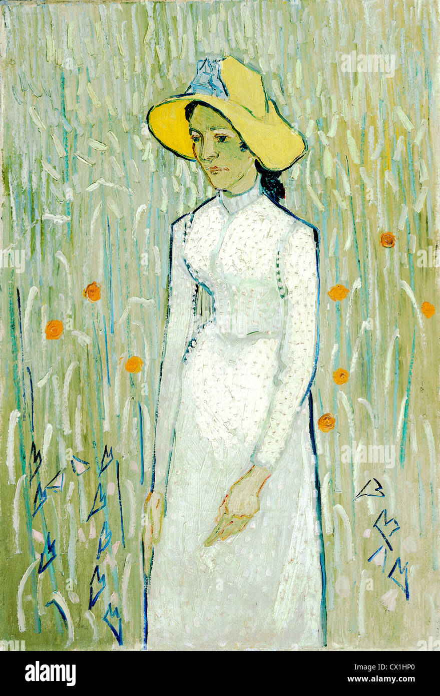 Vincent van Gogh (Néerlandais, 1853 - 1890 ), fille de blanc, 1890, huile sur toile Banque D'Images