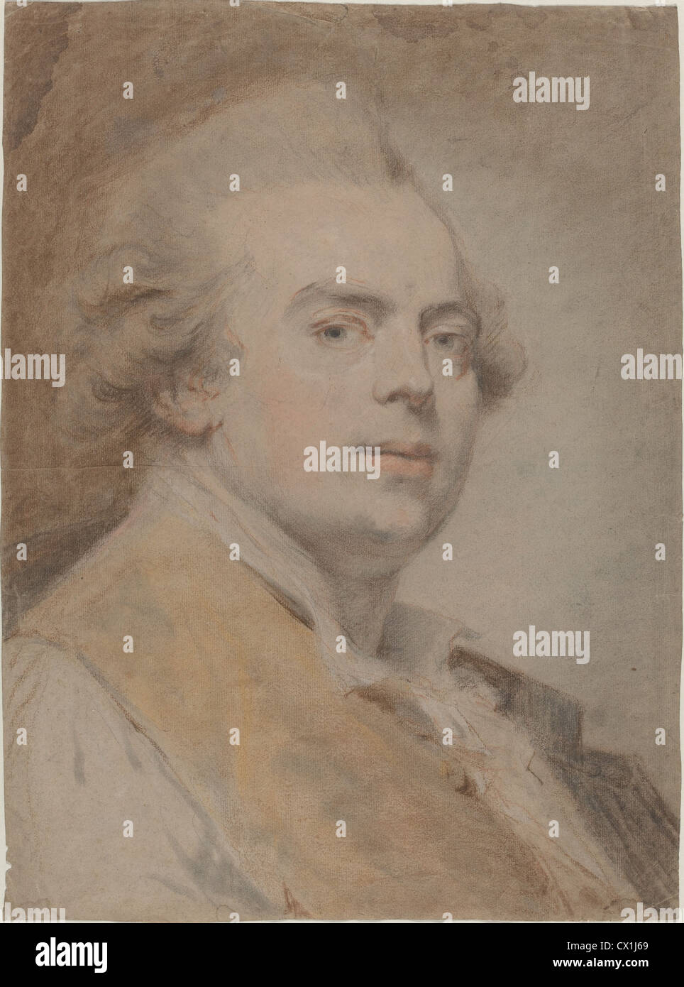 Claude Hoin (Français, 1750 - 1817 ), Autoportrait, c. 1780 Banque D'Images