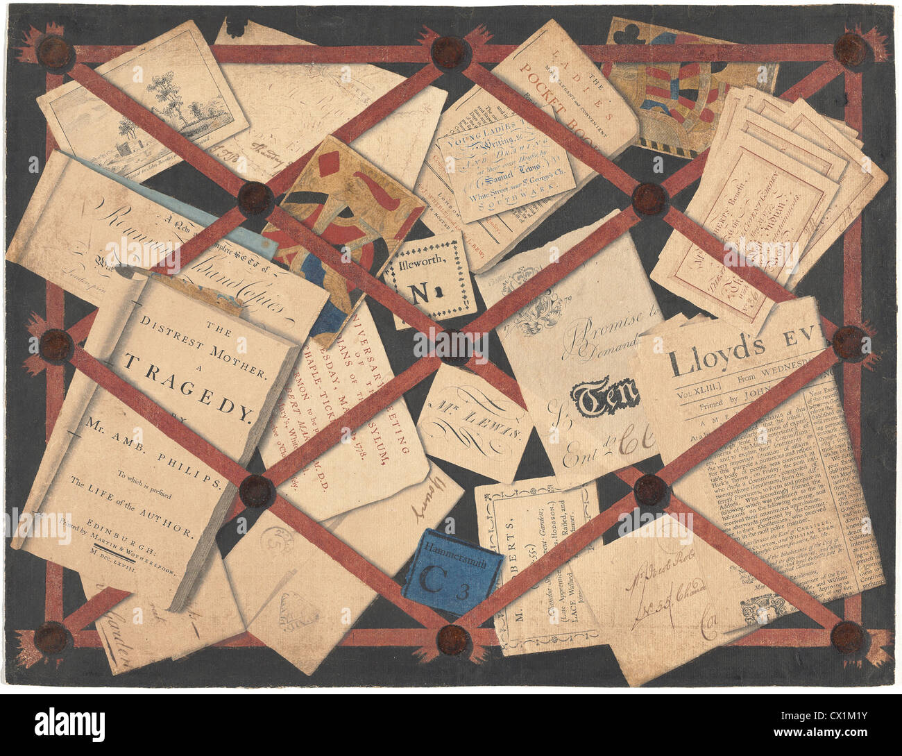 Samuel Lewis (américain), ch. 1753 - 1822 ), une duperie, ch. 1780, un stylo noir et gall, fer à repasser, Banque D'Images