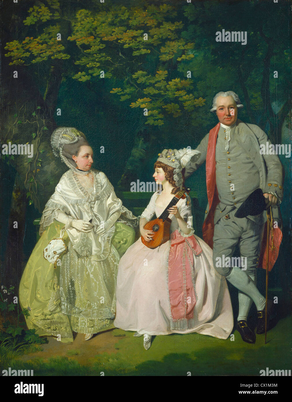 Francis Wheatley, groupe familial, britannique, 1747 - 1801, ch. 1775/1780, huile sur toile Banque D'Images