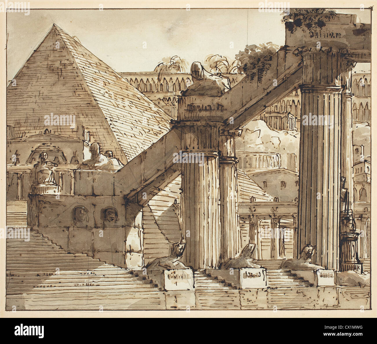 Giovanni Galliari (Italien, 1746 - 1818 ), scène égyptienne Banque D'Images