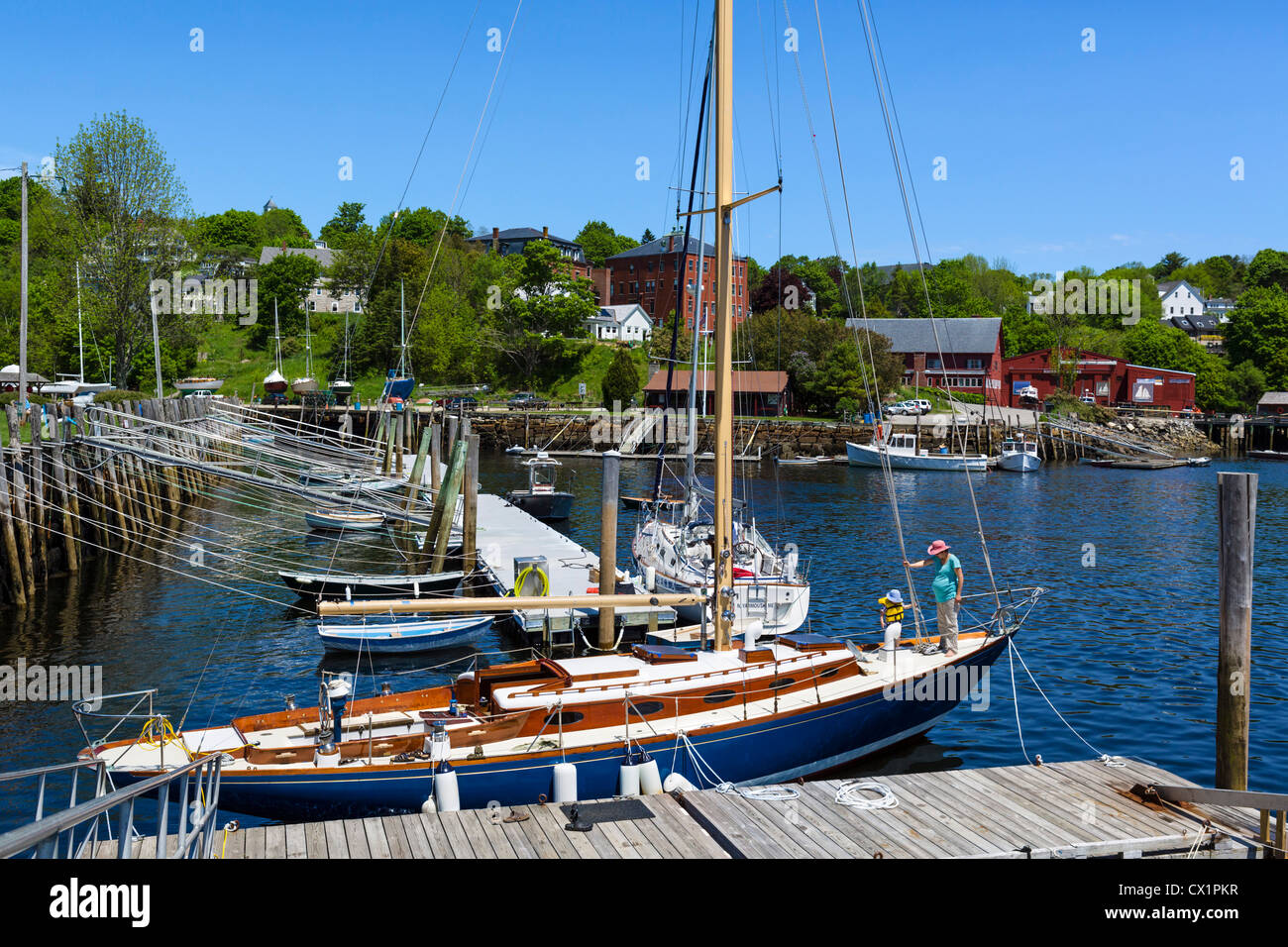 Le port de Rockport, comté de Knox, Maine, USA Banque D'Images