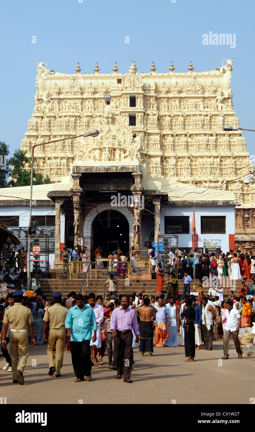Temple Sri Padmanabhaswamy Temple plus riches dans le monde à Trivandrum Kerala Inde Ville de Banque D'Images