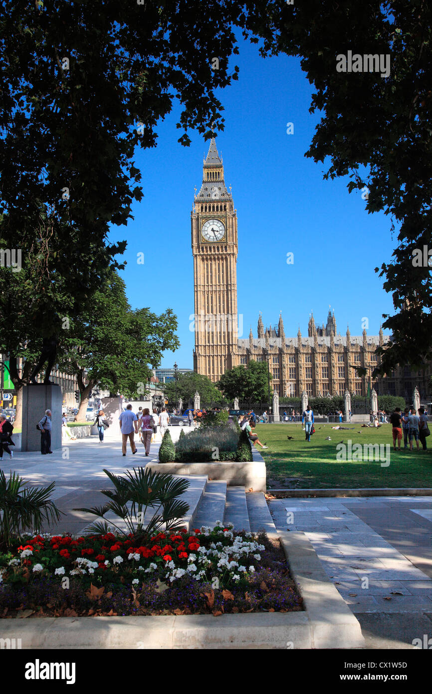 Big Ben et des chambres du Parlement de Westminster à Londres, Royaume-Uni. Banque D'Images