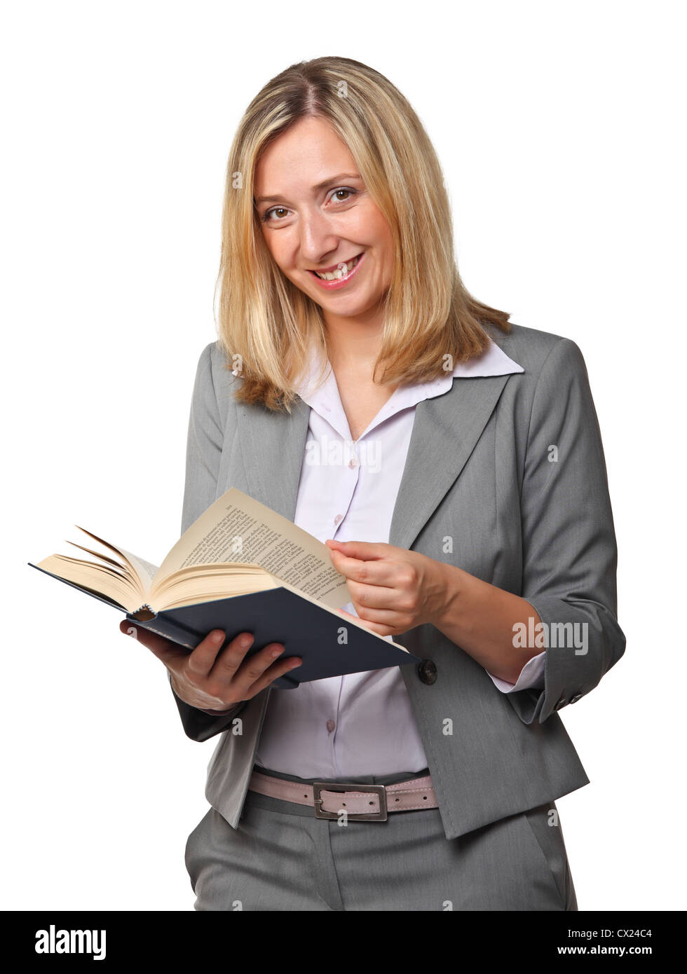 Woman read book isolated on white Banque D'Images Woman read book isolated on white Banque D'Images