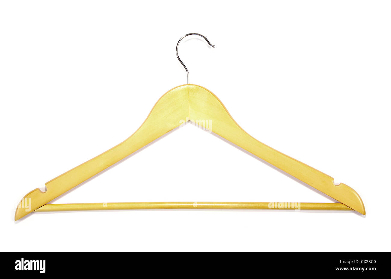 Vêtements-cintre pour pantalon isolé sur blanc. Banque D'Images