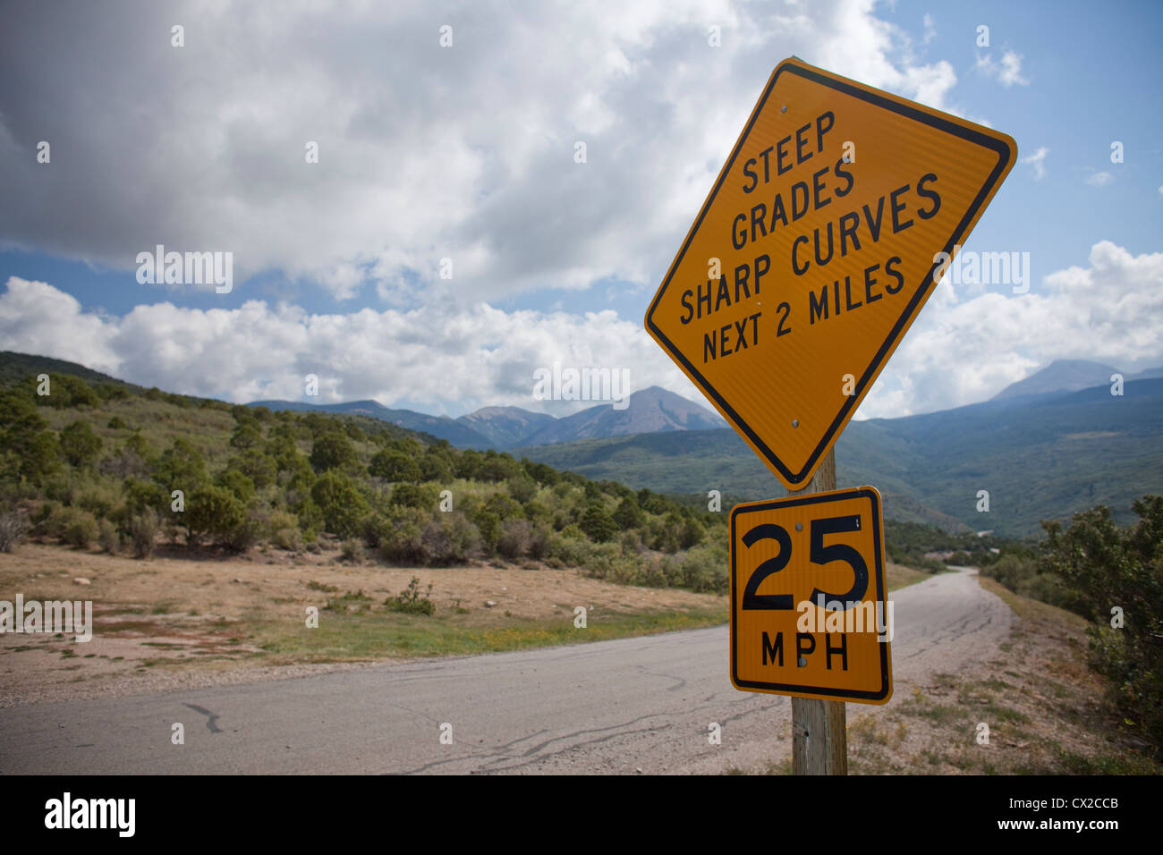 Signe de route de l'Utah, près de Moab Banque D'Images