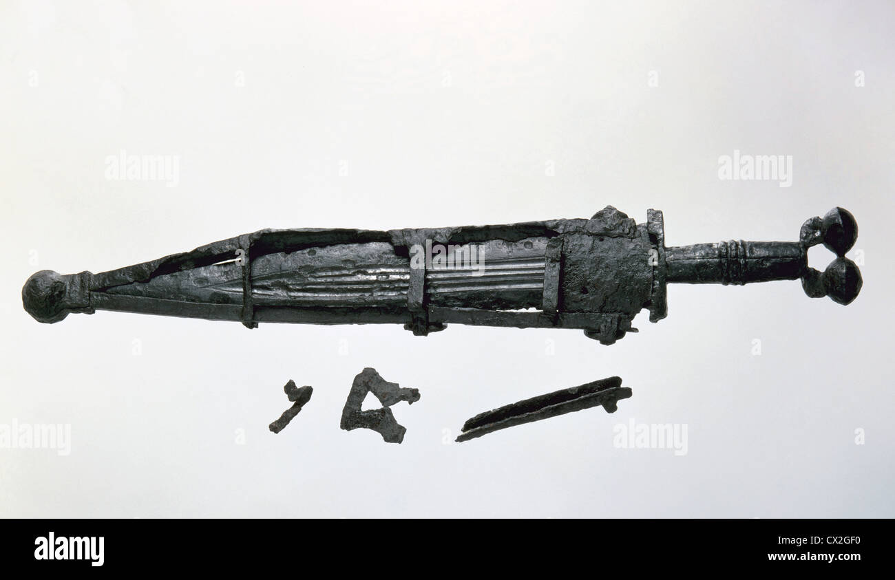 L'art celtique de l'Espagne. Dague en fer. Musée Archéologique National. Madrid. Banque D'Images
