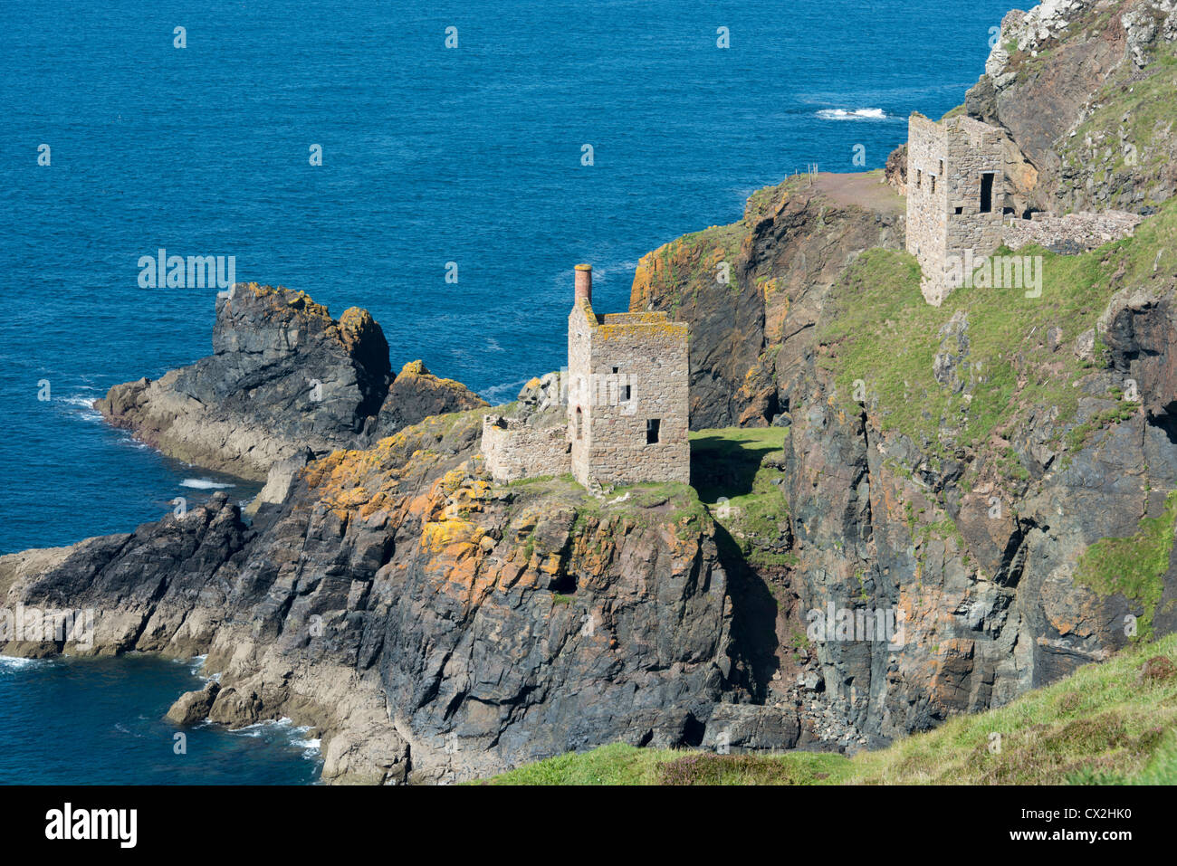 Botallack terres près de mines d'étain fin sur le South West Coast Path Banque D'Images