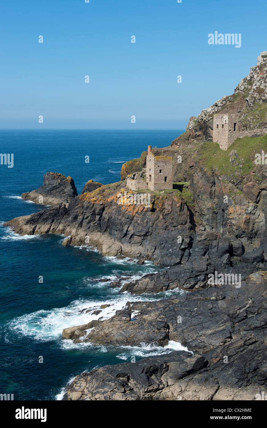 Botallack terres près de mines d'étain fin sur le South West Coast Path Banque D'Images