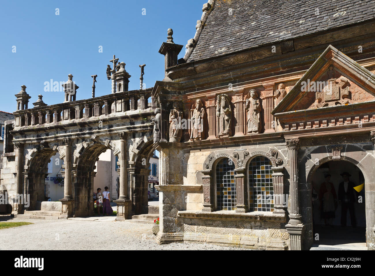 L'ossuaire et de triomphe, Sizun, Finistère Bretagne, France Banque D'Images