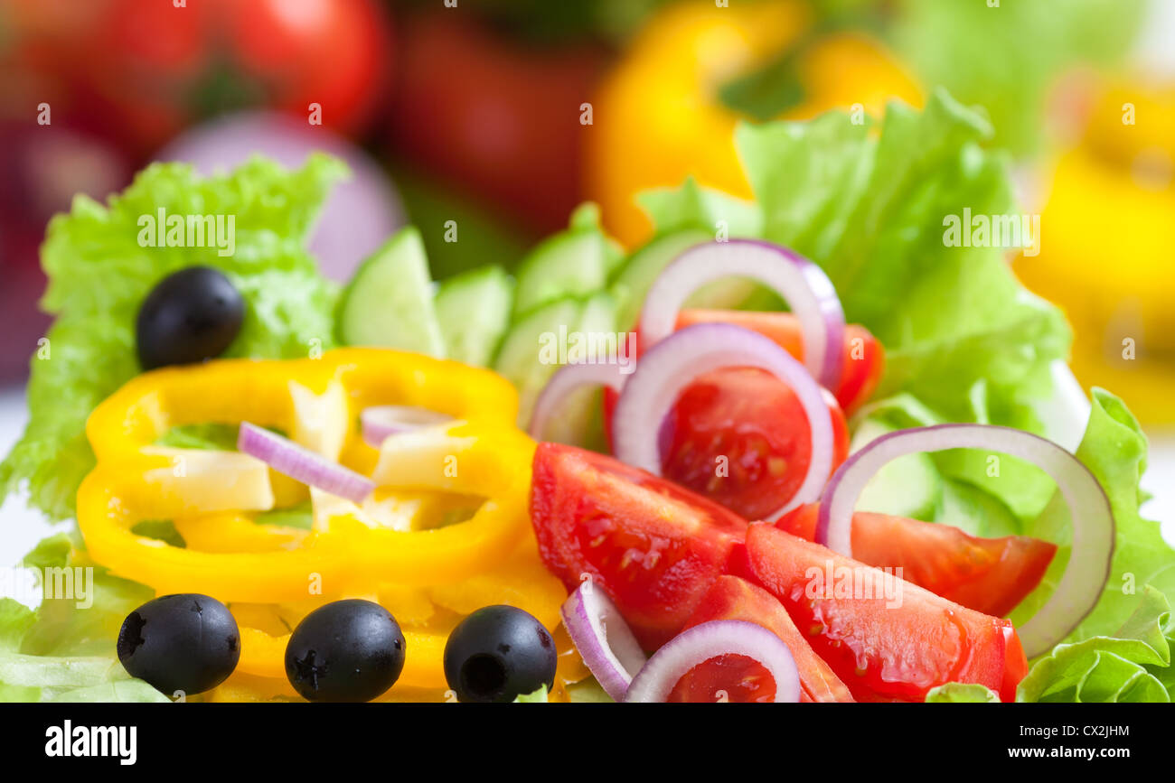 Salade de légumes frais d'aliments sains Banque D'Images