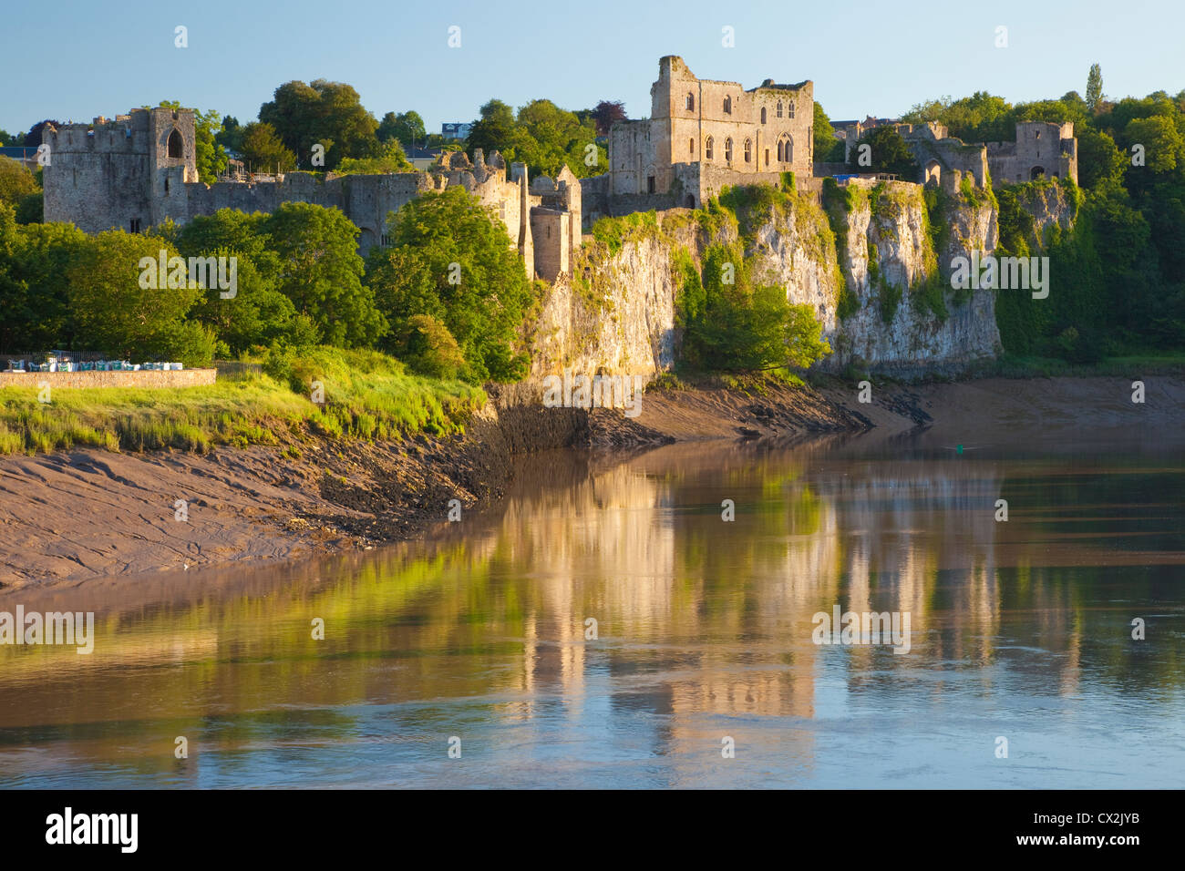 Château de Cheptow, Gwent, rivière Wye, au Pays de Galles, Royaume-Uni Banque D'Images