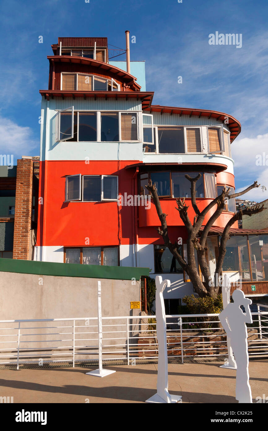 La maison de Pablo Neruda à Valparaiso, La Sebastiana sur le Cerro Florida, Chili Banque D'Images