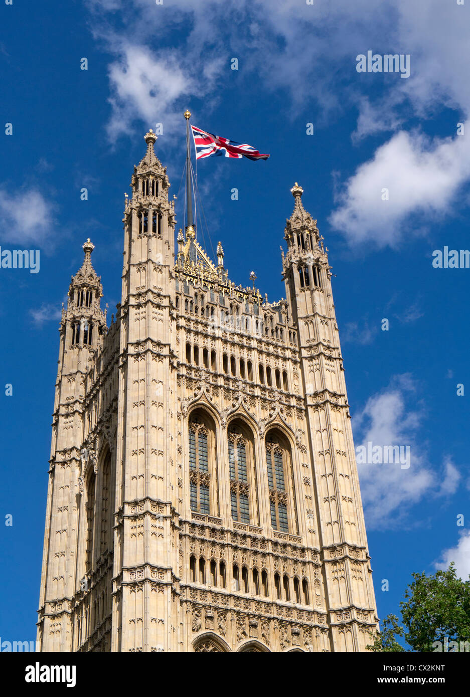 Victoria Tower, Palais de Westminster London UK. Il abrite les archives parlementaires Banque D'Images