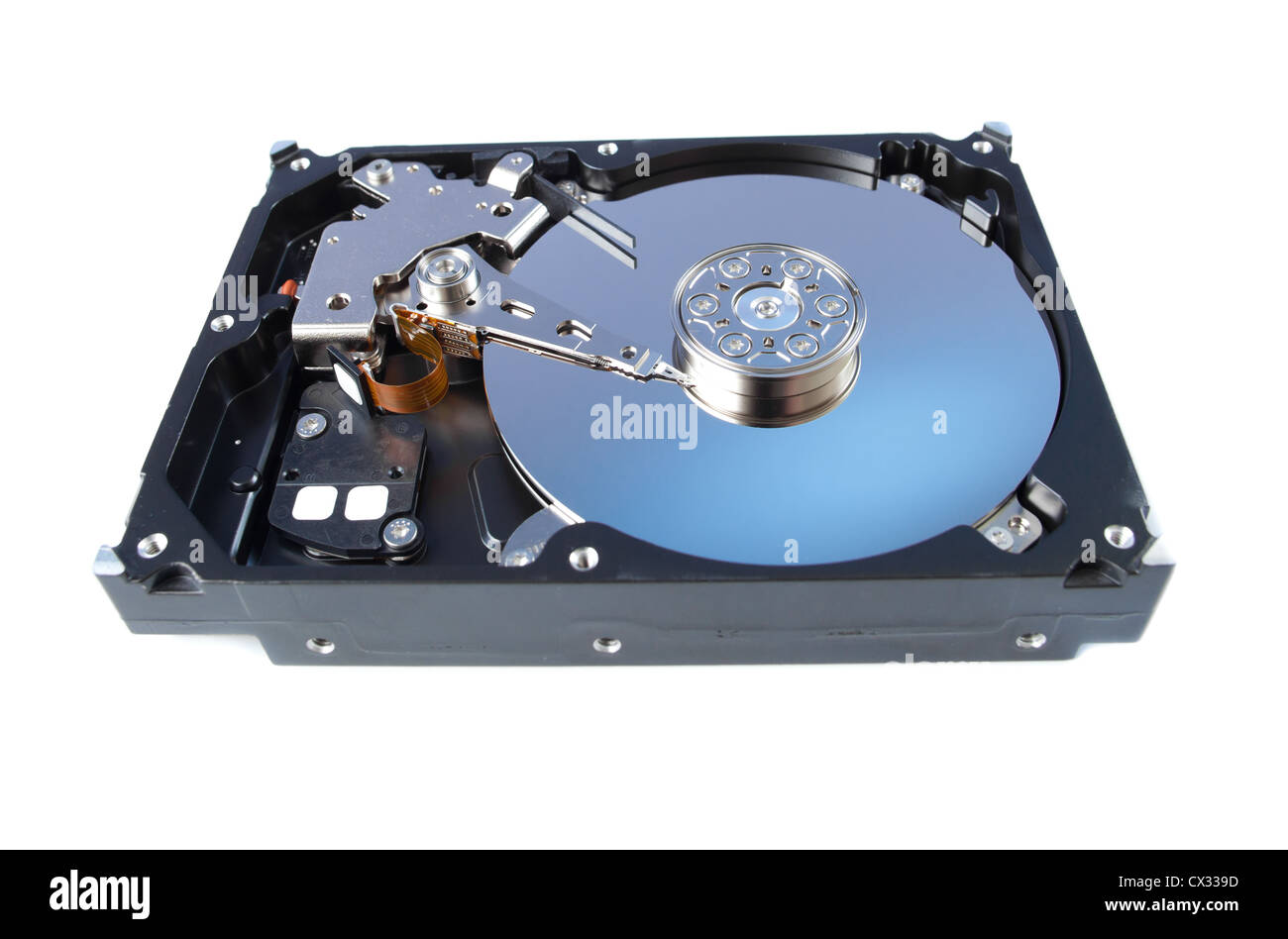 Disque dur disassemled isolated on white Banque D'Images