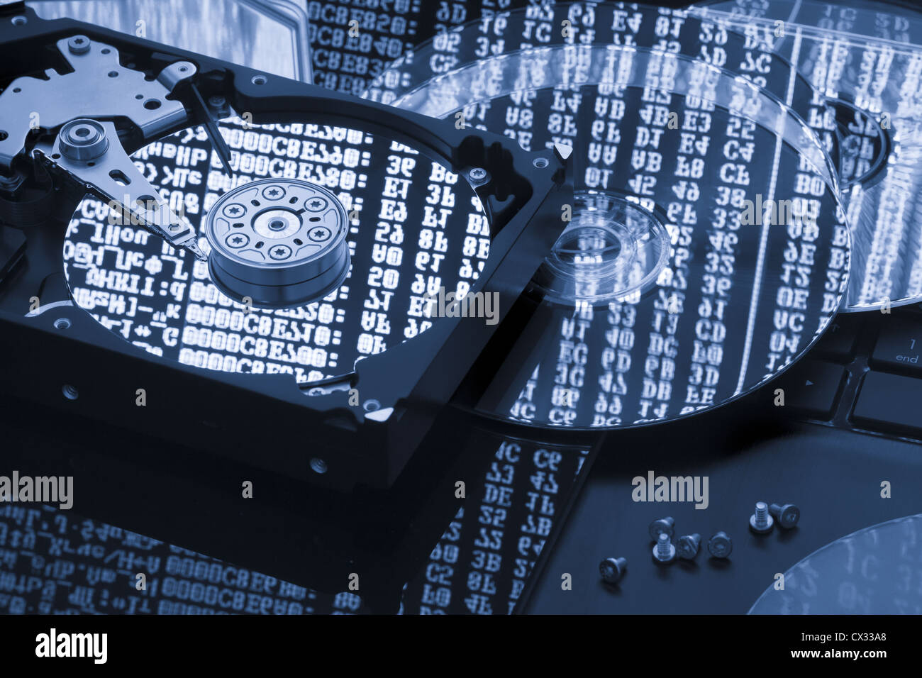Disque dur de stockage de données, sauvegarde, restauration concept Banque D'Images