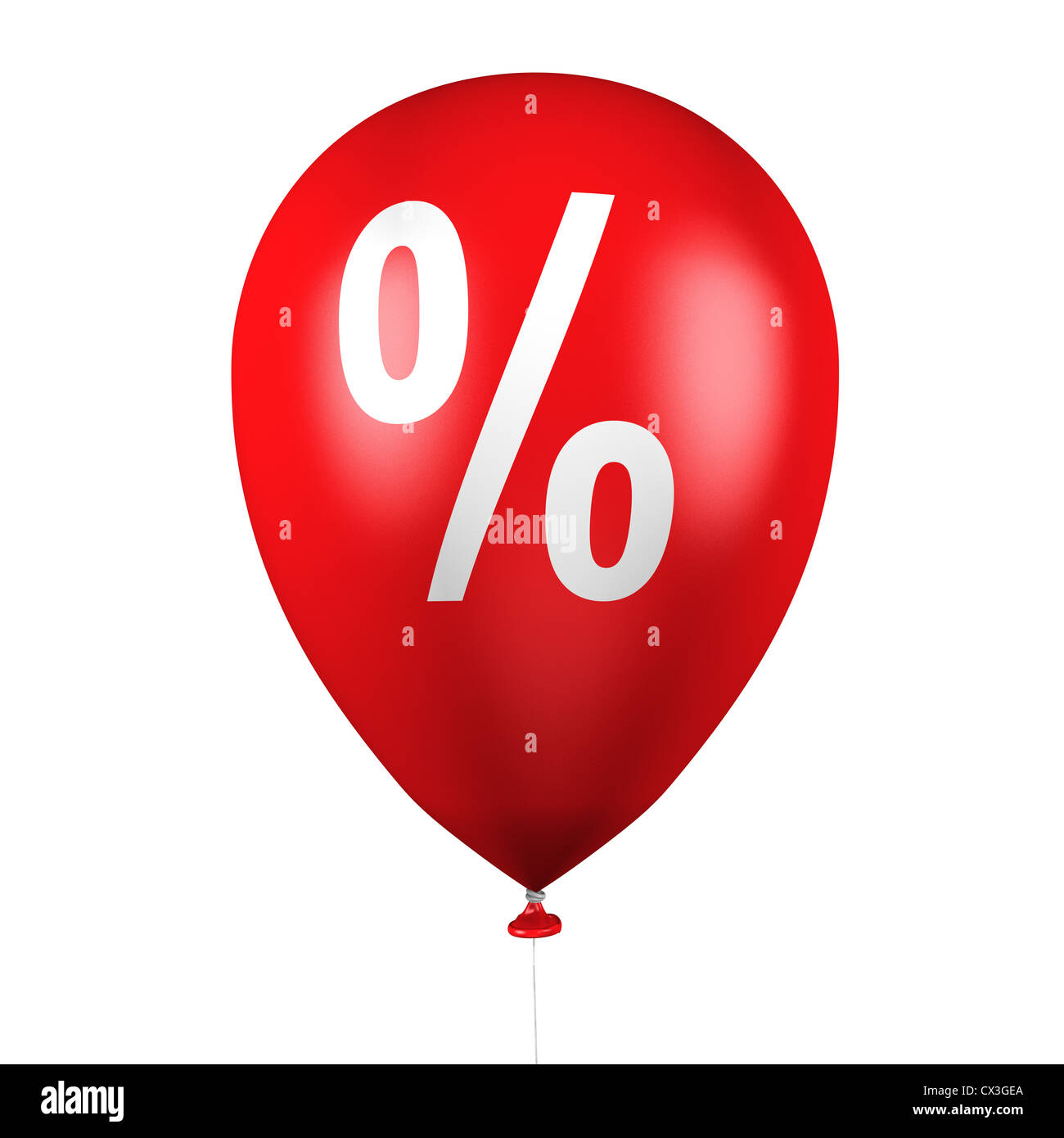 Prozentzeichen. schwarz mit ballons - ballons avec signe de pourcentage sur fond blanc Banque D'Images